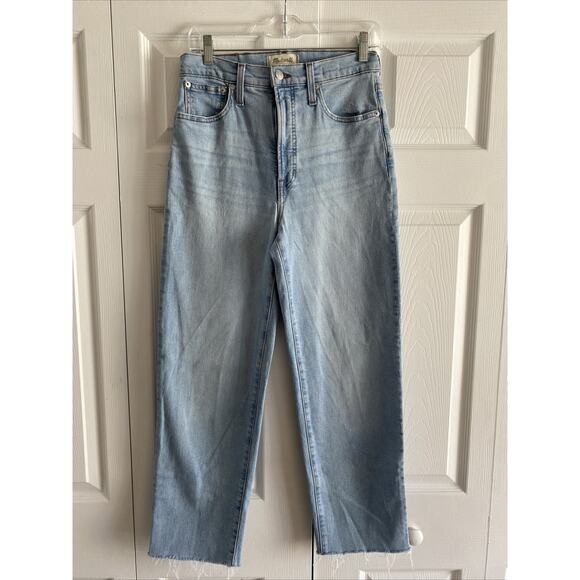 Madewell Womens 27 Light Wash Perfectly Vintage Straight Jean Raw Hem - Picture 1 of 8
